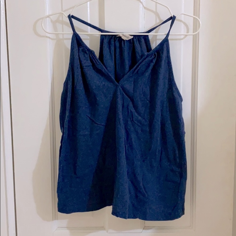 Madewell notch neck navy tank top small